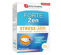 Forté Pharma - FortéZen Stress Ado, dès 12 ans - Stress passager, Humeur positive, Equilibre emotionnel - Magnesium, Vitamine B6, Safran, L-tyrosine - 20 comprimés à croquer, 1/jour