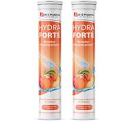 Forté Pharma - Hydra Forté Pêche - Electrolytes, Vitamines C & D, Minéraux, Magnésium - Hydratation au quotidien - Sport, chaleur, voyage - 24 comprimés effervescents - 1-2/jour (Lot de 2)