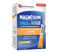 Forté Pharma - Magnésium Stress & Fatigue Sticks - Performances Physique et Mentale, Energie booster, Action rapide - Taurine, Vitamine B6, Vitamine C - 20 sticks orodispersibles, 1/jour