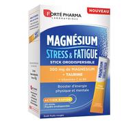 Forté Pharma - Magnésium Stress & Fatigue Sticks - Performances Physique et Mentale, Energie booster, Action rapide - Taurine, Vitamine B6, Vitamine C - 20 sticks orodispersibles, 1/jour