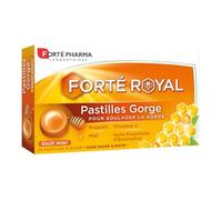 Forté Pharma - Pastilles Gorge Forté Royal - Irritation gorge - Propolis, Huile essentielle Eucalyptus, Miel, Vitamine C - Sans sucre ajouté, à laisser fondre, goût Miel - 24 pastilles, 1 à 3/jour