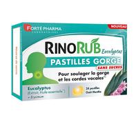 Forté Pharma RinoRub Pastilles Gorge Eucalyptus Sans sucres 24 pastilles
