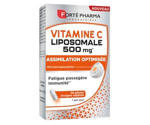 Forté Pharma - Vitamine C Liposomale 500 mg | Complément alimentaire defense immunitaire & fatigue - Assimilation renforcée - Gélules végétales, dès 12 ans - 30 gélules, 1/jour