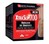 Forté Pharma - XtraSlim 700 Men - Bruleur de graisse, Action masse musculaire, Minceur perte de poids homme - Curcuma, Carnitine, Creatine, Arginine, Wakamé - 120 gélules, 1 mois