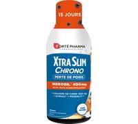 Forté Pharma - XtraSlim Chrono Morosil Liquide - Morosil 400mg testé scientifiquement, Vinaigre de cidre 1520mg, Chrome - Minceur perte de poids - Sans sucres, goût pêche-framboise - 450ml, 15 jours