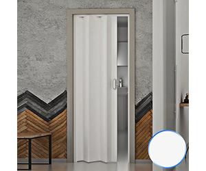 FORTE Porte Pliante reductible accordèon Blanc Pastel PVC coulissante 83x214 Monica