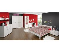 Forte Snow Lit, Cadre de Lit, Matériau Dérivé du Bois, Blanc, 145,6 x 80,8 x 204,8 cm