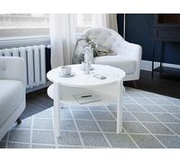 FORTE Tobago Table Basse en Bois Blanc 74,4 x 45,5 x 74,4 cm