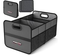 FORTEM Organiseur de Coffre de Voiture, Pliable à Deux Compartiments, Rangement SUV Pliable Pour Accessoires de Voiture Pour Homme et Femme, Fond Antidérapant