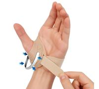 FORTEMOTUS Attelle Pouce CMC pour contre l'arthrose, Orthèses de Doigt Stabilise Pouce l'articulation de Selle du Pouce pour Tendinites, Soulage Douleurs d'entorse(Gauche, Beige, M, 19-23 cm)