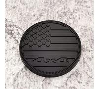 Forten Kingdom 1 badge autocollant en métal de 60 mm avec motif circulaire du drapeau américain américain pour 4 x 4 - Pour garde-boue ou coffre arrière - Noir