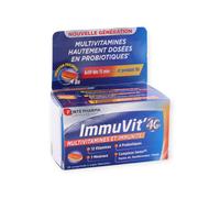 Forté Pharma - Immuvit'4G | Complément Alimentaire Vitalité et Immunité - 12 vitamines, 7 minéraux et 4 Ferments | 30 comprimés Tri-couches