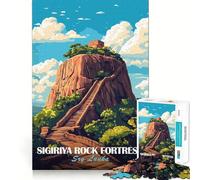 Forteresse rocheuse de Sigiriya, Sri Lanka Puzzle de 1000 pièces pour Adolescents Jeu de logique et de Soutien Cadeau de qualité supérieure pour Toute la Famille 50x75cm