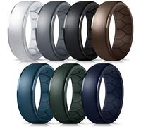 FORTHEE Bague de mariage en silicone pour homme, courbe intérieure respirante, bande de fiançailles en caoutchouc pour homme pour entraînement Crossfit, 10(19.8mm), Caoutchouc, Aucune pierre précieuse
