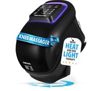 FORTHiQ Pro+ Massage Genoux avec Chaleur et Lumière Rouge, 6-en-1: Chaleur, Lumière Rouge à Double Longueur d'Onde et Vibration - Sans Fil, Portable, Rechargeable, Fonction Mémoire, Bandes Ajustables