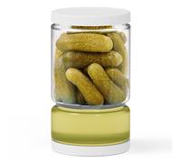 ForTidy Bocal à cornichons en verre avec couvercle à rabat pour les amateurs de cornichons - Séparateur de jus étanche et hermétique pour olive, cornichon ou piment, sans BPA, passe au lave-vaisselle