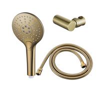 Fortifura Calvi Douchette à main - Ø12 cm - rond - 3 jets - avec support - flexible anti torsion - 150 cm - Laiton brossé PVD SW799449/SW720567/SW706206