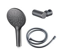 Fortifura Calvi Douchette à main - Ø12 cm - rond - 3 jets - avec support - flexible lisse - 150 cm - gunmetal PVD SW799451/SW720568/SW721165