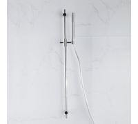 Fortifura Calvi ensemble barre de douche avec douchette à main en bâton, flexible de douche lisse chrome SW767487/SW496810/SW767378