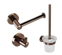 Fortifura Calvi Ensemble d'accessoires de toilette - 3 parties - Cuivre brossé PVD SW970049/SW970050/SW970052