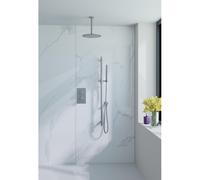 Fortifura Calvi Ensemble de douche à encastrer - thermostatique - bras plafond - glissière - douche principale de 30 cm - douchette à main - flexible de douche en métal - inox brossé PVD SW377868/SW11