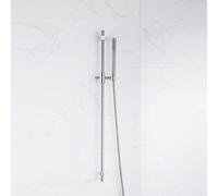 Fortifura Calvi Ensemble de douche avec barre curseur - douchette stylo - flexible en métal - Inox brossé PVD SW496812/SW706208/SW1413851