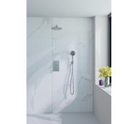 Fortifura Calvi Ensemble de douche pluie encastrable - thermostatique - bras mural - pommeau 25cm - douchette ronde - flexible lisse - chrome SW496814/SW721166/SW542643/SW720559/SW720552/SW767