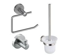 Fortifura calvi ensemble de toilette 3 pièces en acier inoxydable brossé SW639927 SW639930 SW639928