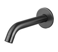 Fortifura Calvi Ensemble robinet de baignoire - bec - 22cm raccourcissable - panneau de commande rond - flexible lisse - douchette ronde - corps encastré - support mural - PVD gunmetal brossé SW721165