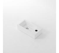 Fortifura Fuente lave-mains - 38x18.5x9 cm - céramique - trou pour robinet à droite - brillant blanc E-8020R-GW