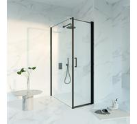 Fortifura Galeria Cabine de douche - 60x120x200 - Profil verre de sécurité - anticalcaire - noir mat SW1122468/SW797917/SW797905