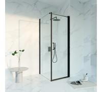 Fortifura Galeria Cabine de douche - 70x80x200 - Profil verre de sécurité - anticalcaire - noir mat SW1122474/SW797914/SW797905