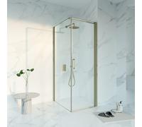 Fortifura Galeria Cabine de douche - 70x90x200 - Profil en verre de sécurité - anti-calcaire - Laiton brossé PVD (Or) SW1122476/SW797926/SW797910