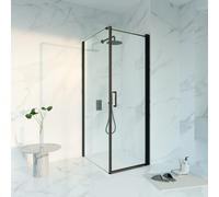 Fortifura Galeria Cabine de douche - 70x90x200 - Profil verre de sécurité - anticalcaire - noir mat SW1122474/SW797926/SW797905