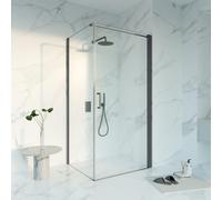 Fortifura Galeria Cabine de douche - 90x100cm - profilé - verre de sécurité - anti-calcaire - Gunmetal SW1122489 SW797915 SW797907