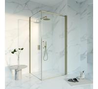 Fortifura Galeria Cabine de douche - 90x120cm - profilé - verre de sécurité - anti-calcaire - Laiton brossé SW1122488 SW797917 SW797910