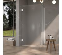 Fortifura Galeria Cabine de douche - 90x140x200cm - scharnières - poignée plat - verre dépoli - Blanc mat SW1122553/SW1122562/SW797906/SW797937