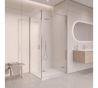 Fortifura Galeria Cabine de douche - 90x80cm - profilé - verre de sécurité - anti-calcaire - Chrome SW1122485 SW797914 SW797904