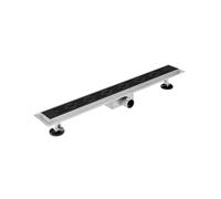 Fortifura Galeria Caniveau de douche 160cm avec grille et bride de sol Noir mat YZ-A60-Basic-drain