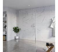 Fortifura Galeria Douche à l'italienne - 110x200cm - verre clair - anticalcaire - verre de sécurité 8mm - 2 parois latérales 40cm - avec bras muraux et profilés d'angle - Chrome SW927766 2x/SW915250/S