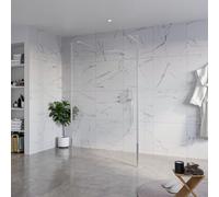 Fortifura Galeria Douche à l'italienne - 120x200cm - verre clair - anticalcaire - verre de sécurité 8mm - 2 parois latérales 40cm - avec bras muraux et profilés d'angle - Chrome SW927766 2x/SW797917/S