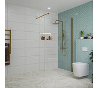 Fortifura Galeria Douche à l'italienne - 120x200cm - verre clair - Cuivre brossé SW797917/SW876702