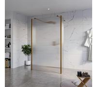 Fortifura Galeria Douche à l'italienne - 120x200cm - verre clair nervuré - anticalcaire - verre de sécurité 8mm - 2 parois latérales 40cm - avec bras muraux et profilés d'angle - Cuivre brossé SW92777