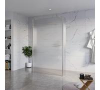 Fortifura Galeria Douche à l'italienne - 120x200cm - verre clair nervuré - anticalcaire - verre de sécurité 8mm - 2 parois latérales 40cm - avec bras muraux et profilés d'angle - Inox brossé SW927769 