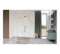 Fortifura Galeria Douche à l'italienne - 120x200cm - verre dépoli - anticalcaire - verre de sécurité 8mm - bras muraux - Cuivre brossé SW927772 2x/SW797928
