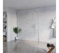 Fortifura Galeria Douche à l'italienne - 140x200cm - verre clair - anticalcaire - verre de sécurité 8mm - 2 parois latérales 30cm - avec bras muraux et profilés d'angle - Chrome SW927766 2x/SW797916/S