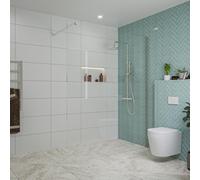 Fortifura Galeria Douche à l'italienne - 160x200cm - verre clair - Inox brossé SW797918/SW797908