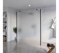 Fortifura Galeria Douche à l'italienne - 160x200cm - verre satiné - anticalcaire - verre de sécurité 8mm - 2 parois latérales 40cm - avec bras muraux et profilés d'angle - Noir mat SW927767 2x/SW79793