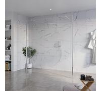 Fortifura Galeria Douche à l'italienne - 180x200cm - verre clair - anticalcaire - verre de sécurité 8mm - 2 parois latérales 40cm - avec bras muraux et profilés d'angle - Chrome SW927766 2x/SW797920/S