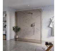 Fortifura Galeria Douche à l'italienne - 180x200cm - verre fumé - anticalcaire - verre de sécurité 8mm - 2 parois latérales 40cm - avec bras muraux et profilés d'angle - Gunmetal SW927771 2x/SW797943/